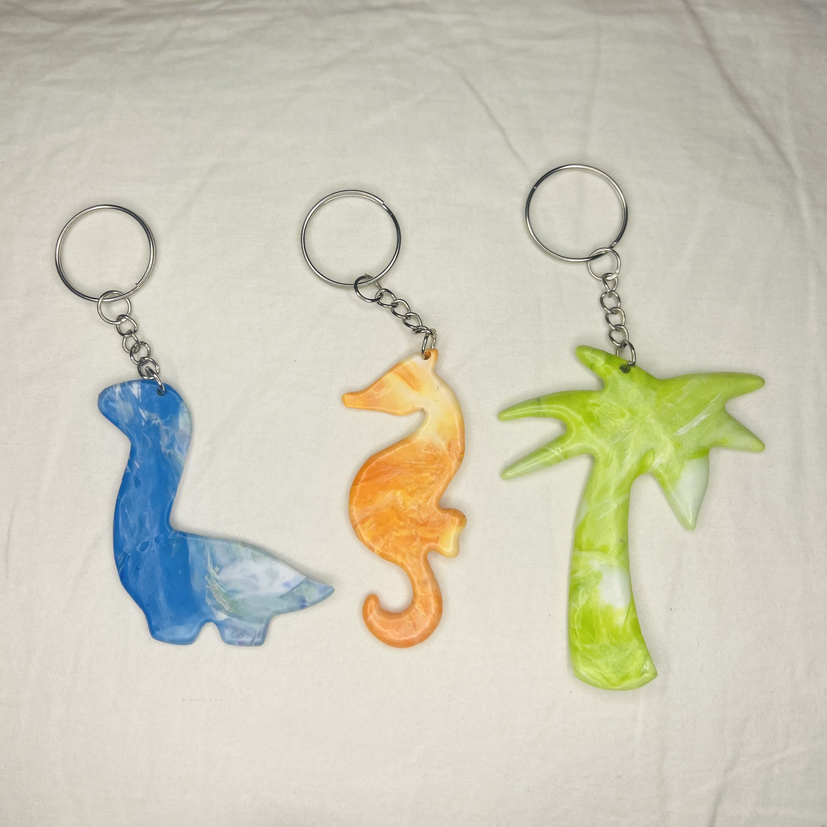 Colorful recycled plastic keychains